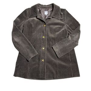 J. Jill Women's Brown Corduroy Jacket S Unique Yellow Buttons Casual
